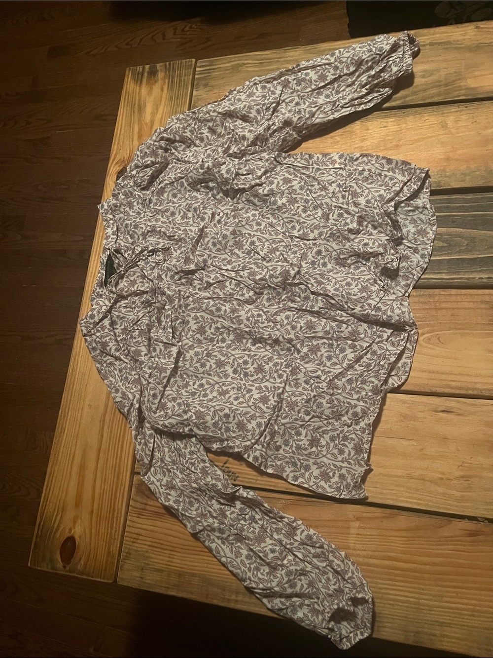 Banana Republic Pink and White Floral Tie-Front Blouse